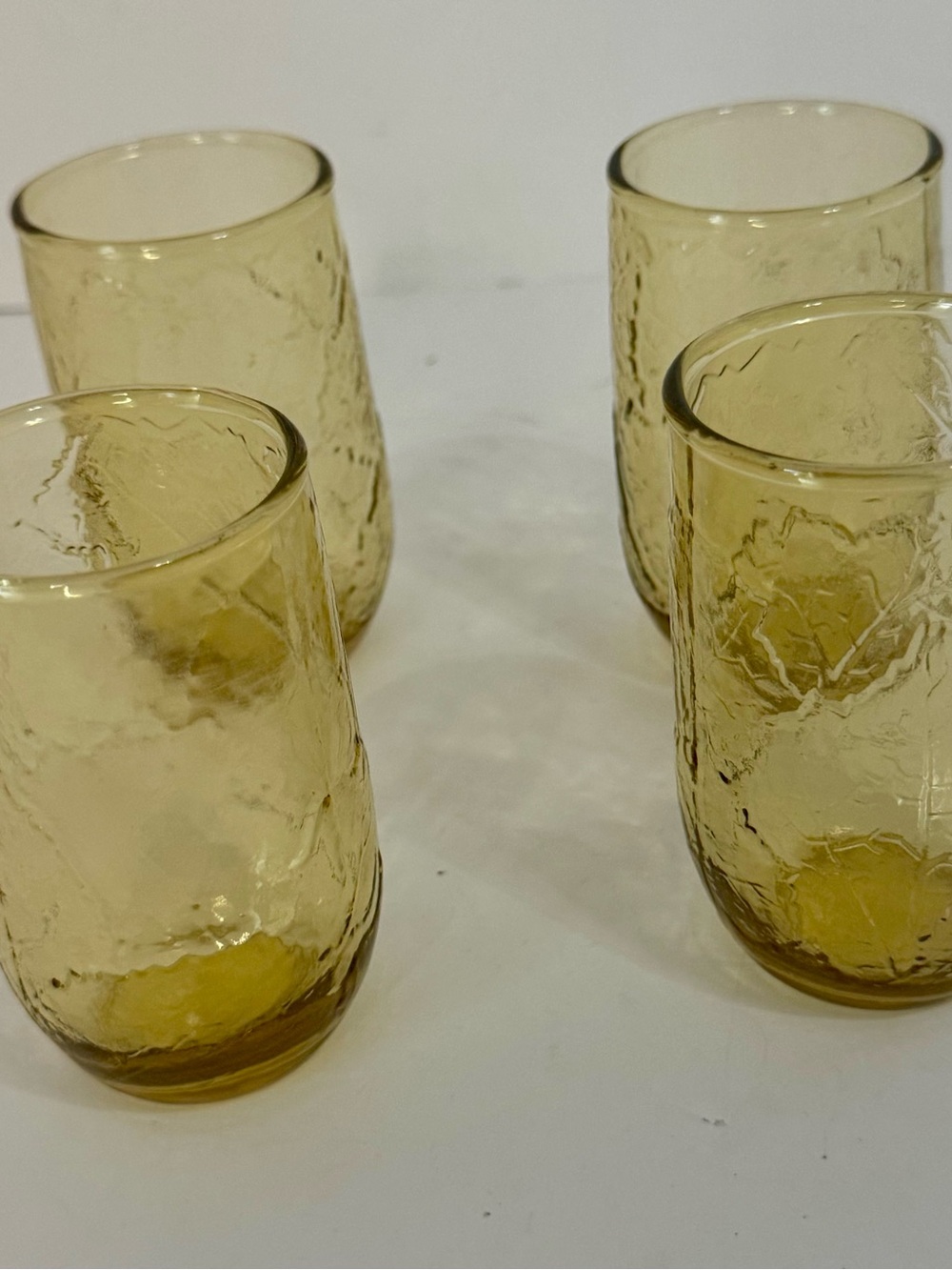 Vintage Libby Amber Textured Juice Glasses - Set of 4